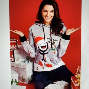 Festive Santa Gray Hoodie - Private Label